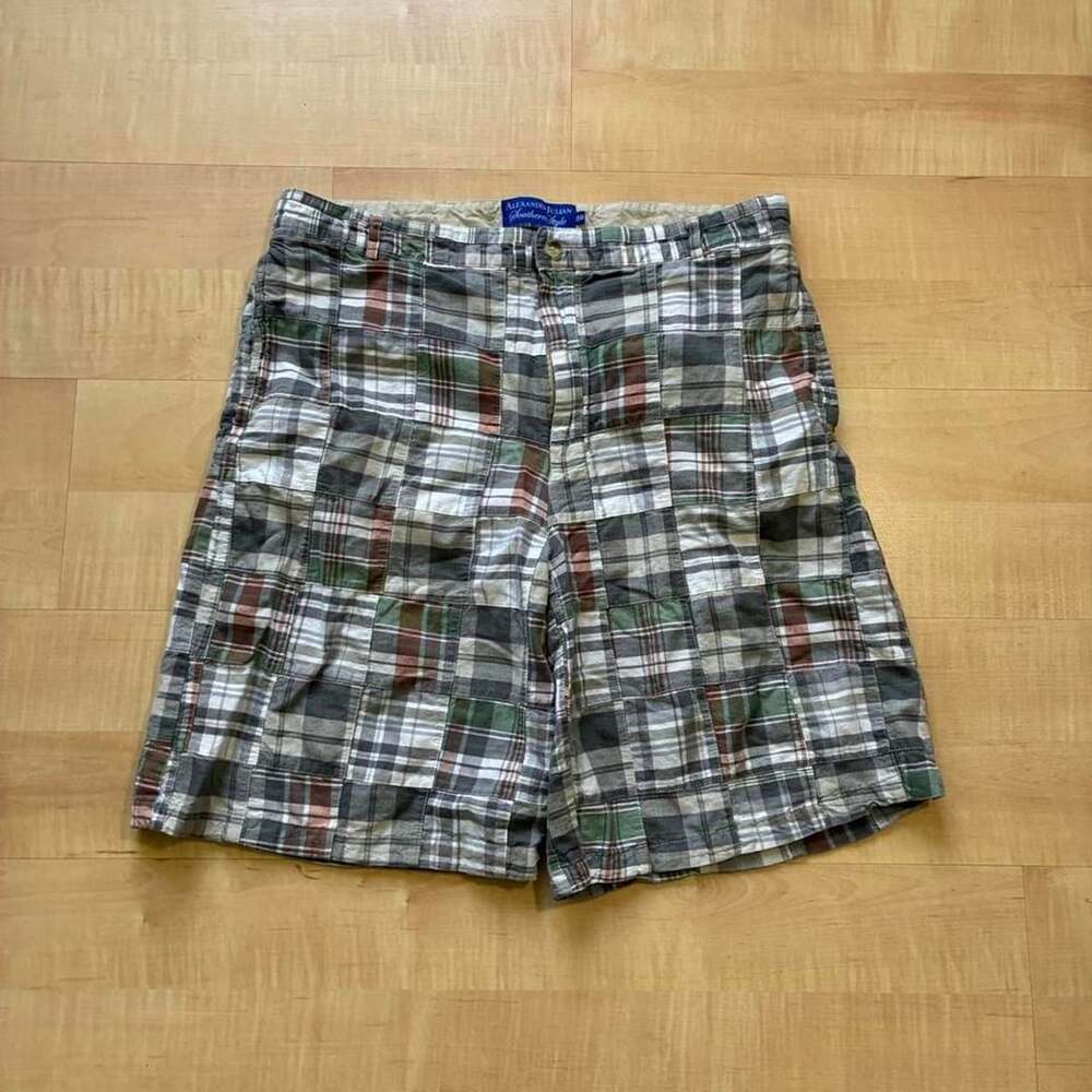 Alexander Julian Southern Style Patchwork Plaid Shorts 38